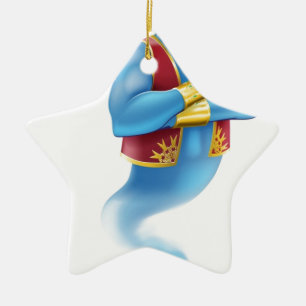 Evil genie and magic oil lamp ceramic ornament