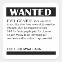 Evil Genius Wanted Ad