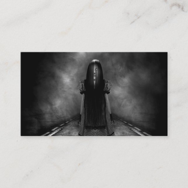 Evil Girl  Customisable  Halloween Business Cards (Front)