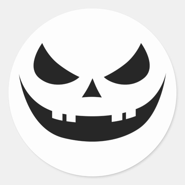 Evil Grinning Pumpkin Face Sticker (Front)