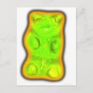Evil gummy bear postcard