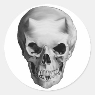 Evil Horned Demon Skull Classic Round Sticker