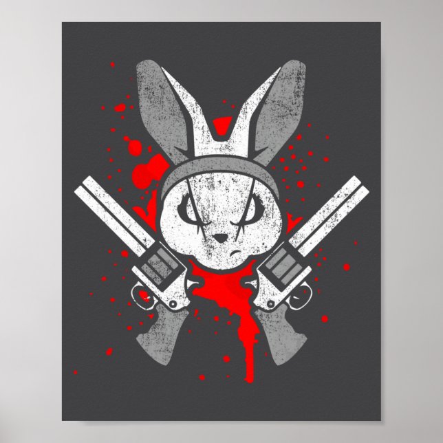 Evil Horror Rabbit Funny Rabbit Saying Easter Gift Poster (Front)
