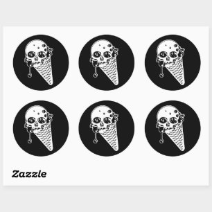 Evil Ice Cream Cone Classic Round Sticker