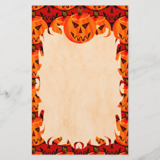 Evil Jack-O-Lantern Flame Stationery