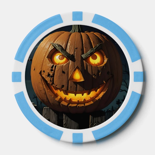 Evil Jack O'Lantern Poker Chips (Front)