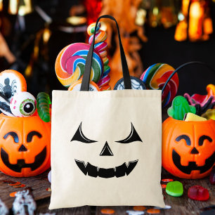 Evil Jack O'Lantern Pumpkin Face Tote Bag