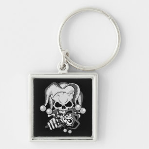 Evil Jester Skull Key Ring