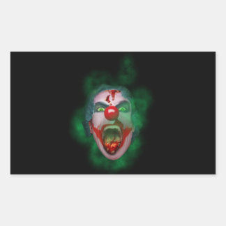 Evil Joker Clown Face Rectangular Sticker