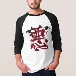 Evil Kanji Men's 3/4" Raglan Shirt