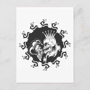 Evil King Skull Postcard