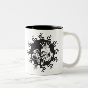 Evil King Skull Two-Tone Coffee Mug