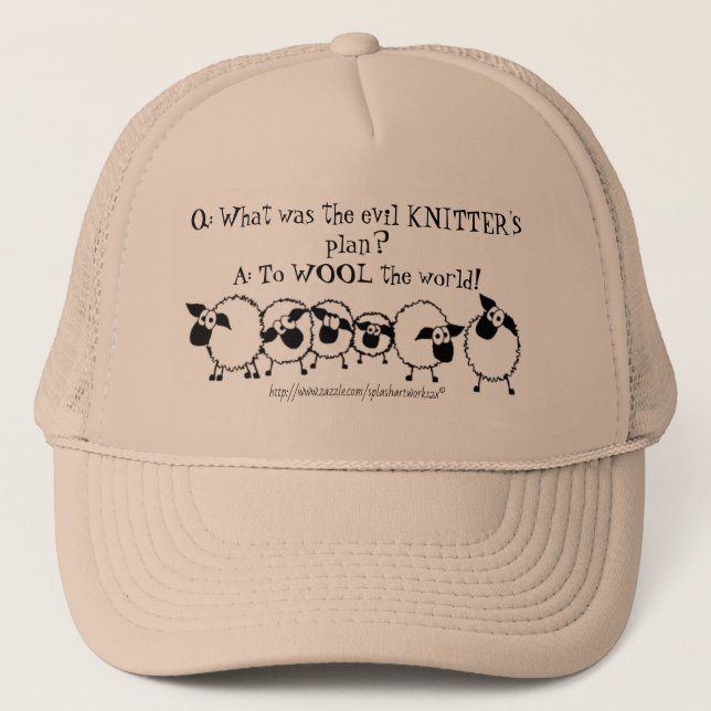 "Evil Knitter Plan" Trucker Hat (Front)