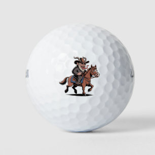 EVIL Krampus Christmas Cowboy Horse Western Xmas Golf Balls