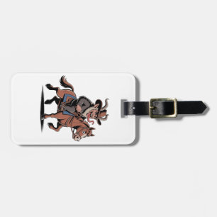 EVIL Krampus Christmas Cowboy Horse Western Xmas Luggage Tag