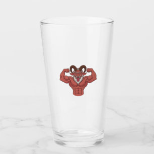 Evil Krampus Christmas Flexing Muscles Fitness Glass