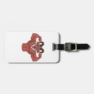 Evil Krampus Christmas Flexing Muscles Fitness Luggage Tag