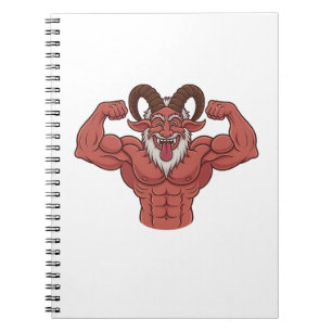 Evil Krampus Christmas Flexing Muscles Fitness  Notebook