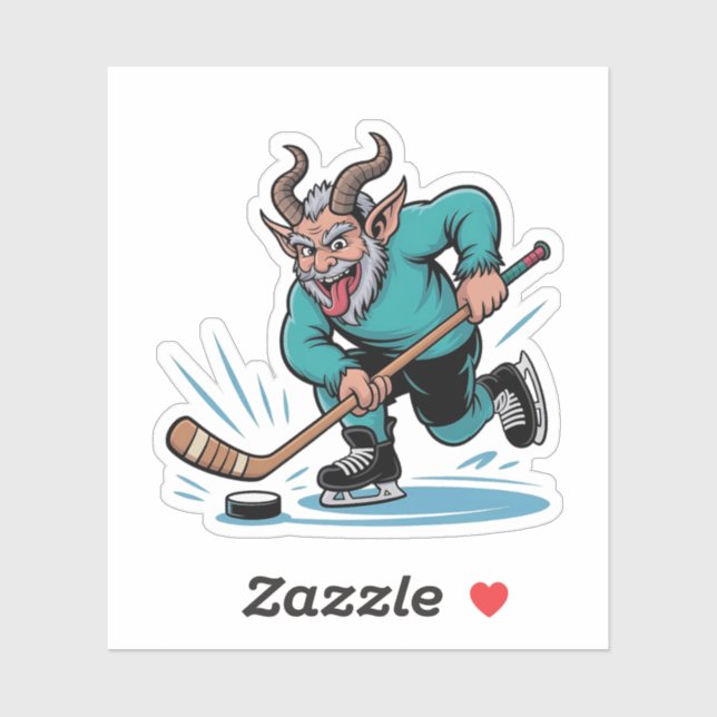 Evil Krampus Playing Ice Hockey Christmas Sport  (Sheet)