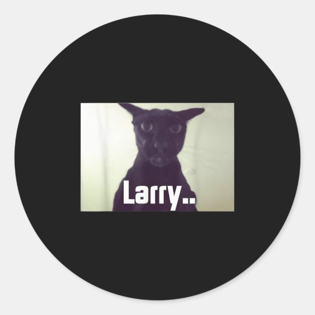 Evil Larry Meme Larry Cat Meme Cursed Memes Brainr Classic Round Sticker (Front)