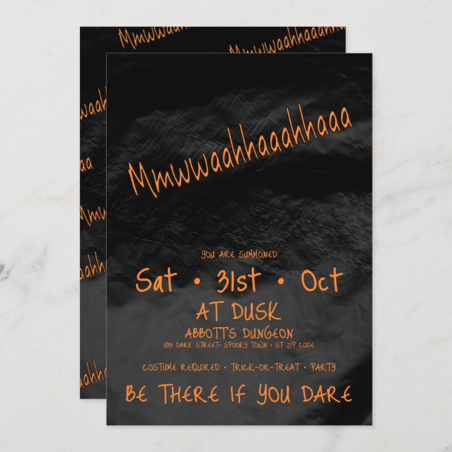 Evil Laughter Mmwwaahhaaahhaaa Halloween Invitation (Front/Back)
