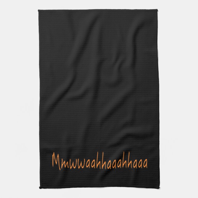 Evil Laughter Mmwwaahhaaahhaaa Halloween Tea Towel (Vertical)