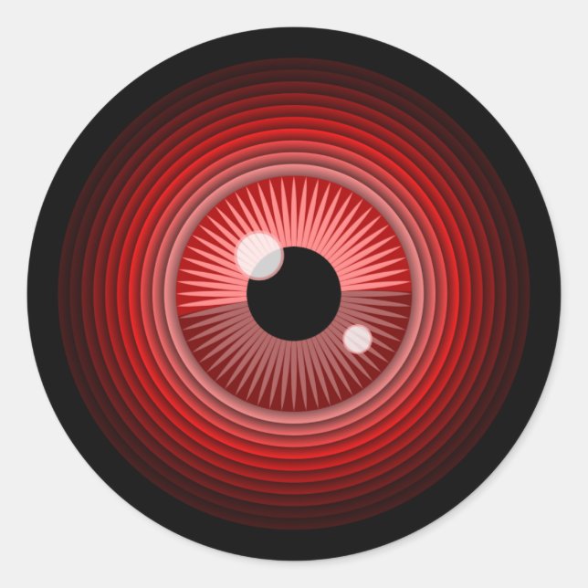 Evil magic red eye of the devil classic round sticker (Front)