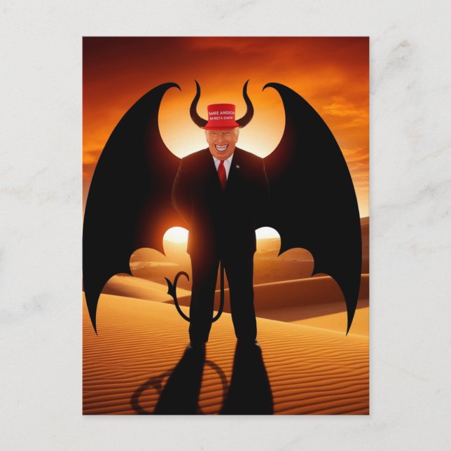 Evil Man in a Red Hat Postcard (Front)