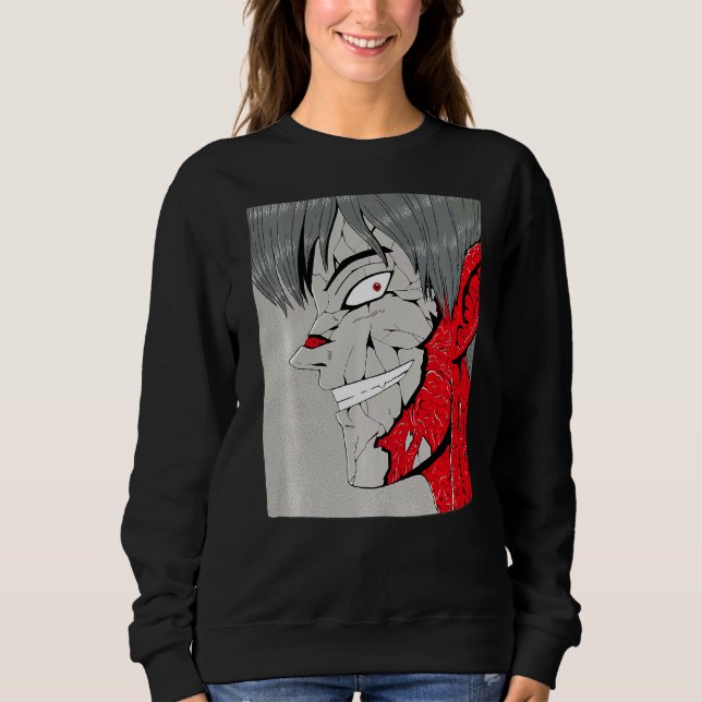 Evil Monster Graphic Demon Devil Harajuku Sweatshirt (Front)