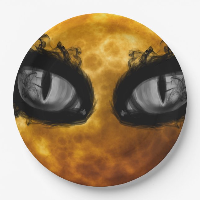 Evil moon eyes paper plate (Front)