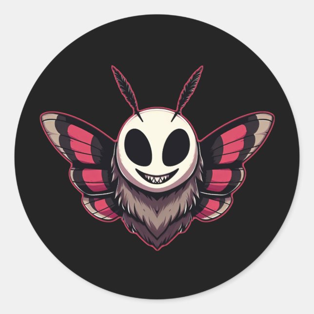 Evil Moth - Mothman Cryptid Classic Round Sticker (Front)