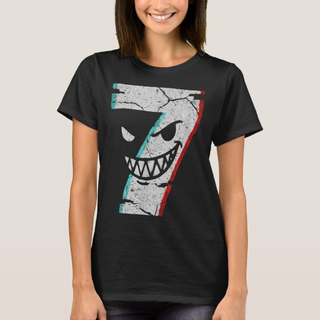 Evil Number 7 Shirt - 7 Ate 9 Joke 67 Meme Hallowe (Front)