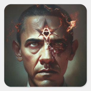 Evil Obama Revealed Square Sticker