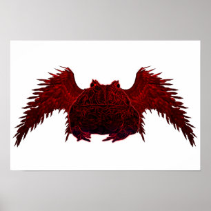 Evil Pacman Frog on White Poster
