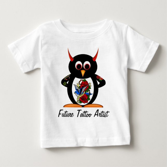 Evil Penguin Future Tattoo Artist Baby T-Shirt (Front)