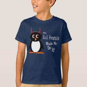 Evil Penguin Made Me KIDS T-shirt