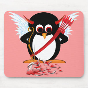 Evil Penguin OOPS! Valentine Mouse Pad