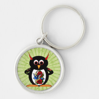 Evil Penguin Tattoo Key Ring