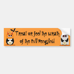 Evil Penguin Witch Bumper Sticker