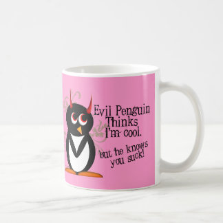 Evil Penguin You Suck Mug - Pink!