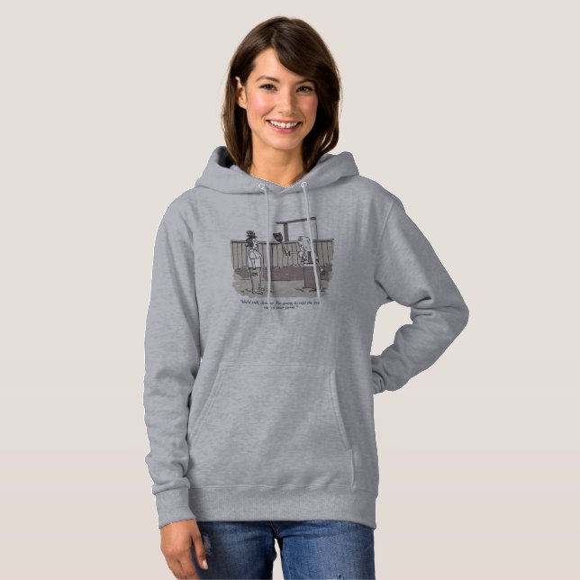 Evil Perm women grey hooded sweatshirt (Front Full)