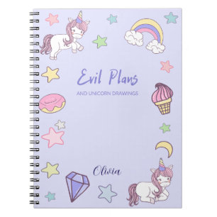 Evil Plans and Unicorns Notebook