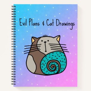 Evil Plans & Cat Drawings Notebook