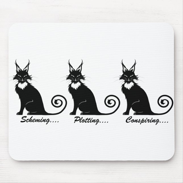 Evil Plotting Cat Trio Mouse Pad (Front)