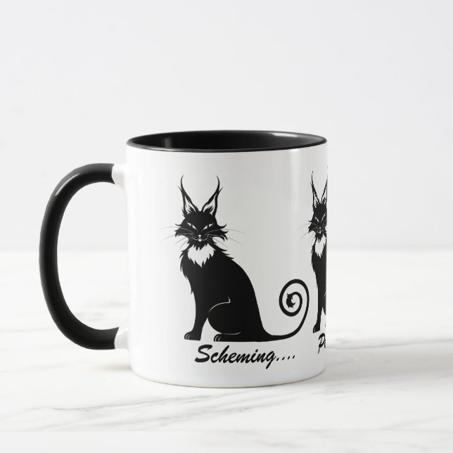 Evil Plotting Cat Trio Mug (Left)