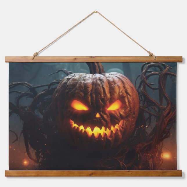 Evil Pumpkin Hanging Tapestry (Front)