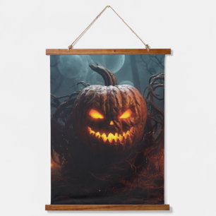 Evil Pumpkin Hanging Tapestry
