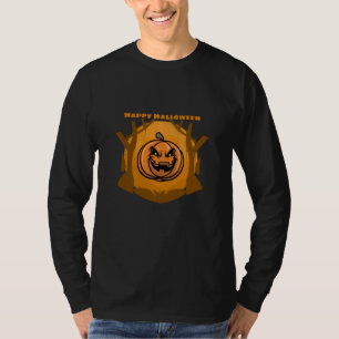 Evil Pumpkin Happy Halloween Tree T-Shirt