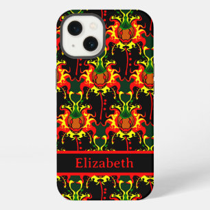Evil Pumpkin on Fire Pattern Name iPhone 13 Case