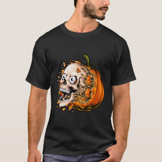 Evil Pumpkin Skull Breakout Tee